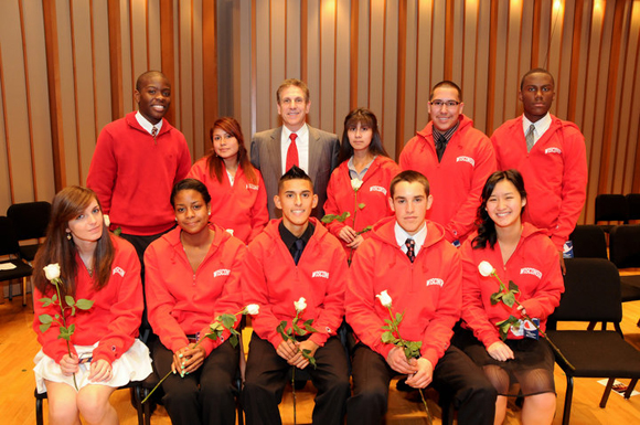 LA Posse Scholars pose for a photo at the award ceremony. 